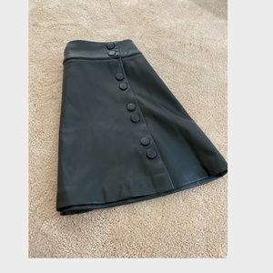 black leather skirt with buttons